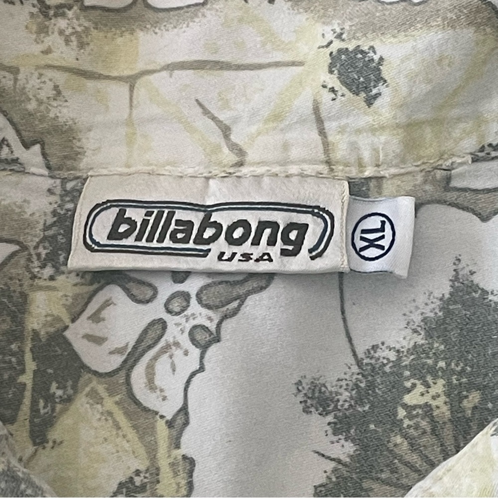 Billabong Shirt Men's Extra Large Floral Aloha Hawaiian Collared Camp Button Up - Picture 5 of 8